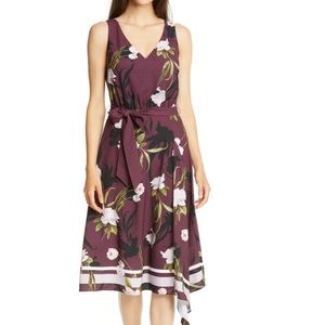 Ted Baker London Alyan Elderflower Print Asymmetrical Dress size 0